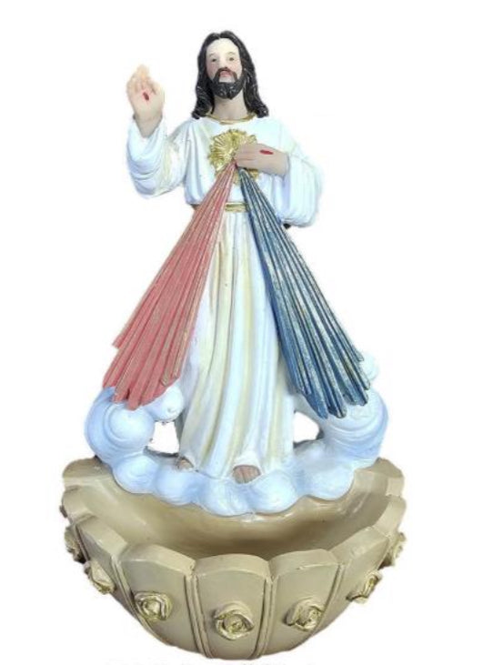 Divine Mercy Holy Water Plaque 8"