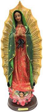 O.L. of Guadalupe w/ flowers 9" Statue