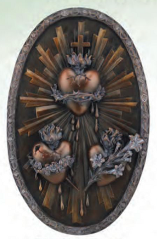 3 Hearts (Jesus, Mary and Joseph) Plaque 14.5"