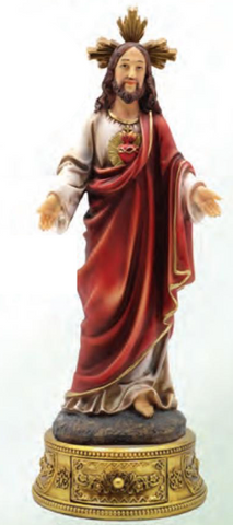 Sacred Heart of Jesus 9" w/ Drawer Statue