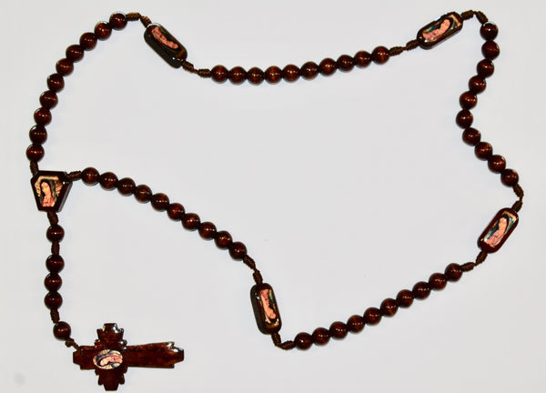 Rosary O.L. of Guadalupe Wood Brown