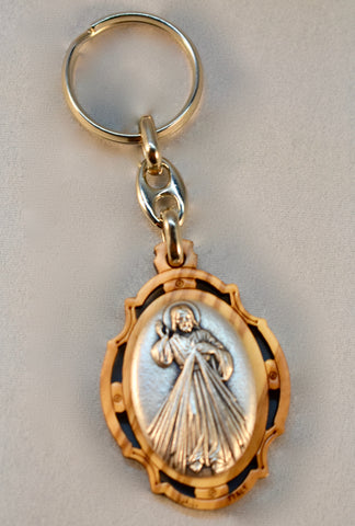 Divine Mercy - Wooden Key Chain