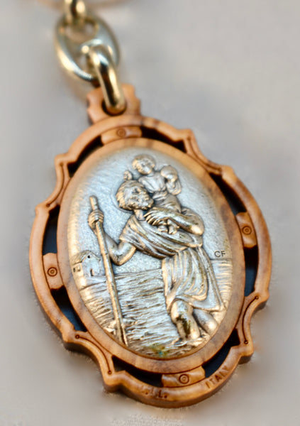 St. Christopher - Wooden Key Chain