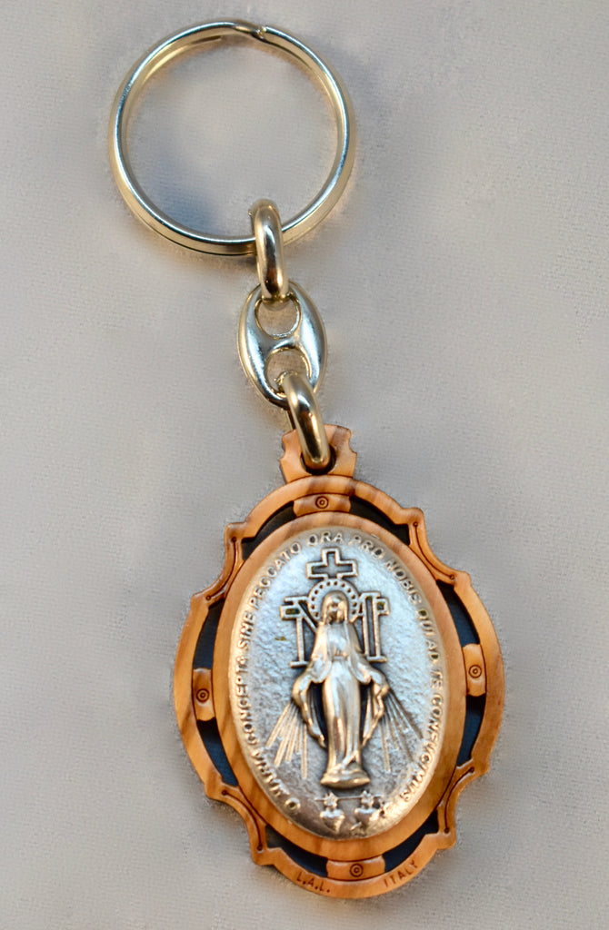 O.L. of Miraculous Medal - Wooden Key Chain
