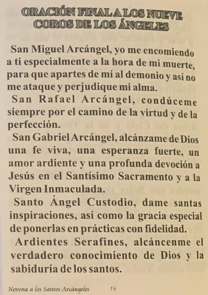Novena y Oraciones a Los Santos Arcángeles