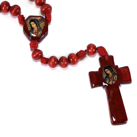 Rosary O.L. of Guadalupe Wood Red