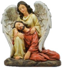 Jesus with Comforting Angel 9" Statue